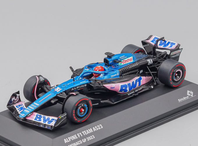 ALPINE F1 A523 Team Bwt Alpine №31 3rd Monaco Gp (2023) Esteban Ocon, blue / pink