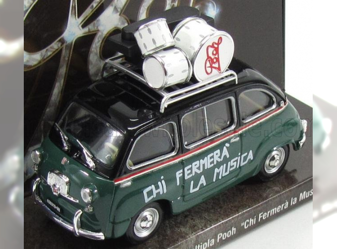 FIAT 600D MULTIPLA 50th ANNIVERSARIO POOH 1966-2016 (DAL VIDEO CHI FERMERA LA MUSICA 1981) TV SERIES, GREEN BLACK