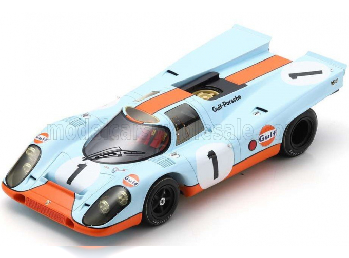 PORSCHE 917k 4.5l Gulf Team John Wyer Automotive Engineering №1 2nd 24h Daytona (1970) Jo Siffert - Brian Redman, Light Blue Orange