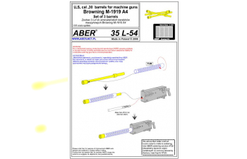 35 L-054 Металлический ствол для Set of 3 U.S. cal .30 barrels for machine guns Browning M-1919 A4