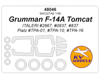 Маска окрасочная Grumman F-14A Tomcat (ITALERI #2667, #0837, #837 / Platz #TPA-01, #TPA-10, #TPA-16) + маски на диски и колеса