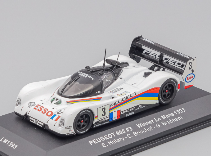 PEUGEOT 905 EV1 G.Brabham-C.Bouchut-E.Helary #3 winner Le Mans (1993), white