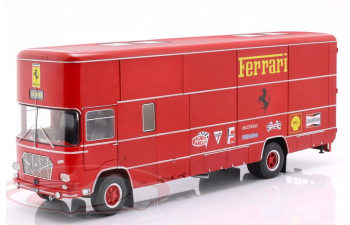 OM FIAT 150 Rolfo Scuderia Ferrari Race Car Transporter of the 70s  (1967), red