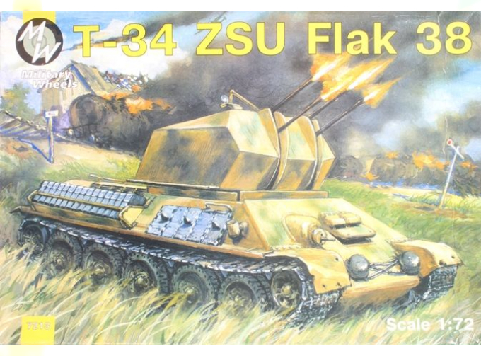 Сборная модель Немецкий Танк Т-34 с Flak-38