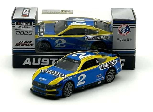 Ford Mustang #2 Austin Cindric *Freightliner Throwback*, blue/yellow 2025
