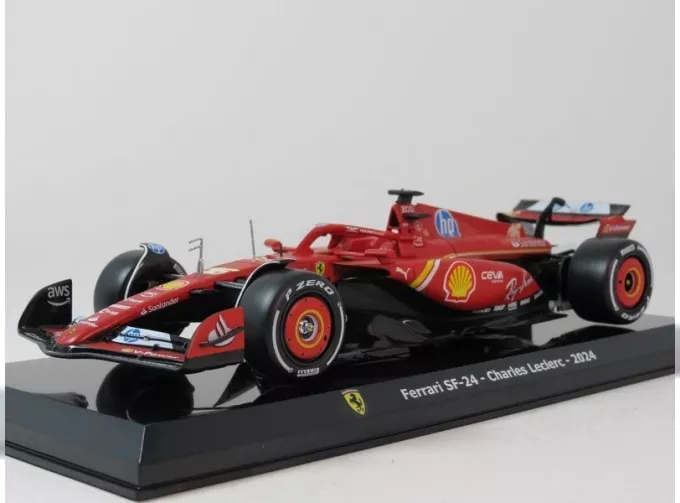 FERRARI F1 Sf-24 №16 Season (2024) Charles Leclerc - Con Vetrina - With Showcase, Red Black