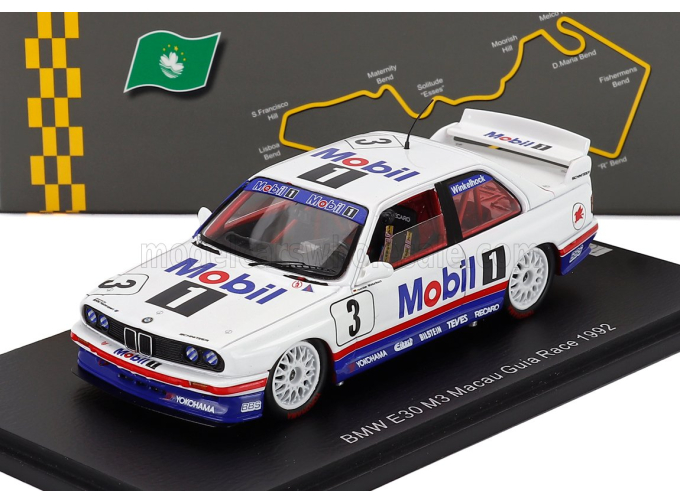 BMW 3-series (e30) M3 Mobil1 N 3 Macau Guia Race (1992) Joachim Winkelhock, White Black Red