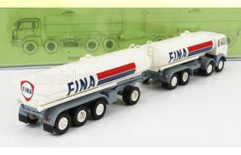 FIAT 690 Millepiedi Tanker Truck Fina 1960, White Red Blue