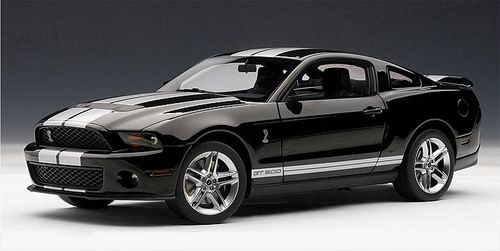 FORD SHELBY GT500 2010, BLACK/SILVER STRIPES