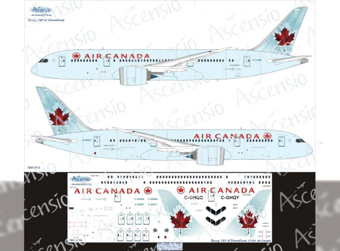 Декаль на самолет боенг 787-8 Dremliner (Air Canada)