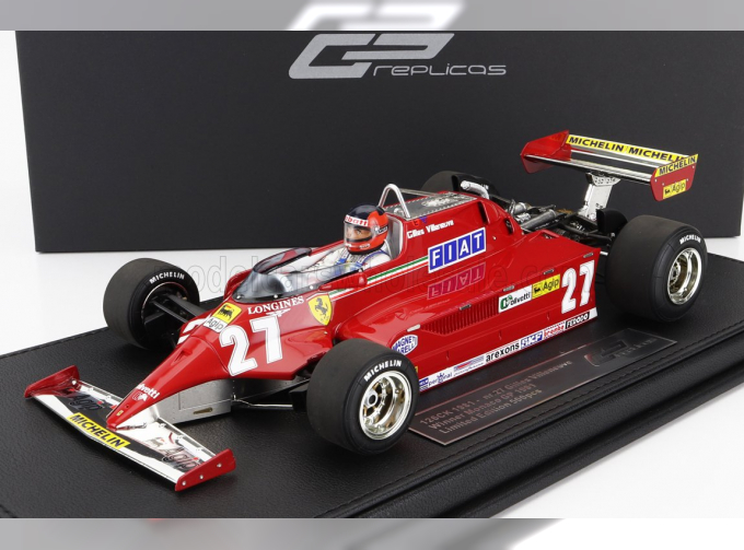 FERRARI F1  126ck N 27 Winner Monaco Gp (with Pilot Figure) 1981 G.villeneuve - Con Vetrina - With Showcase, Red