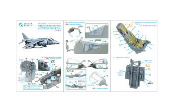 3D Декаль интерьера кабины AV-8B Harrier II Plus (UMa) (с 3D-печатными деталями)