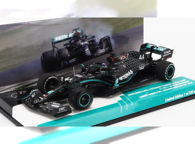 MERCEDES-BENZ GP F1 W11 Eq Performance Team Amg Petronas Motorsport №44 World Champion Winner Silverstone British Gp (with Flat Tire) (2020) Lewis Hamilton, Black Green