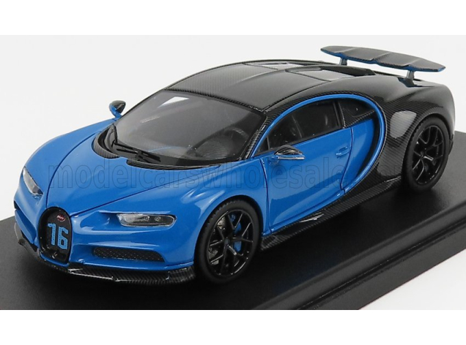 BUGATTI Chiron Sport №16 Wing Up (2019), Grey Carbon - French Racing Blue