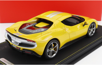 FERRARI 296 Gtb Assetto Fiorano (2022) - Con Vetrina - With Showcase, Giallo Modena - Yellow Silver