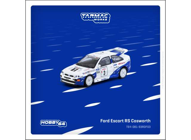 Ford Escort RS Cosworth #3 FranÃ§ois Delecour/Daniel Grataloup Tour de Corse Rallye de France Winner, white/blue 1993