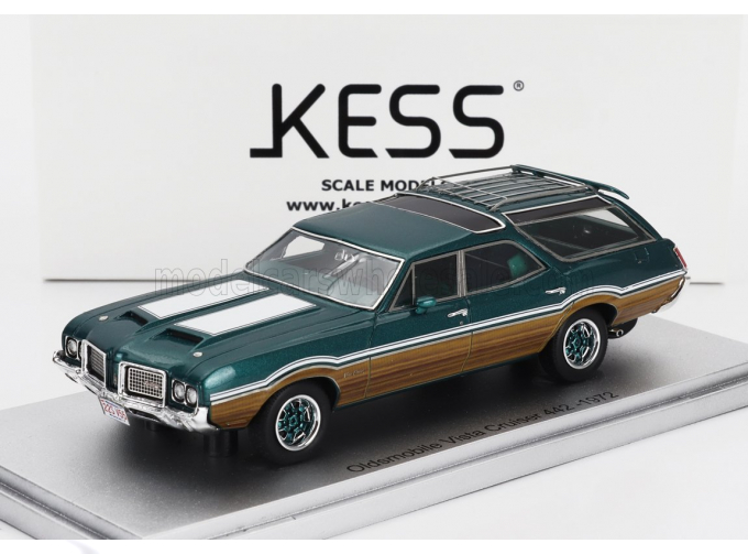 OLDSMOBILE Vista Cruiser 442 Sw Station Wagon (1972), Green Met White Wood