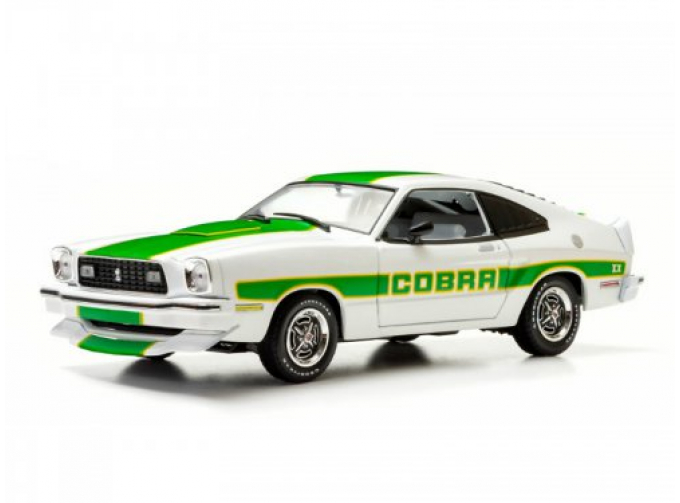 FORD Mustang II Cobra II 1978, белый с зелеными полосами