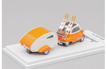 BMW Isetta with Ski and Trailer set, orange