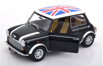 MINI Cooper RHD, dark green-metallic white Union Jack