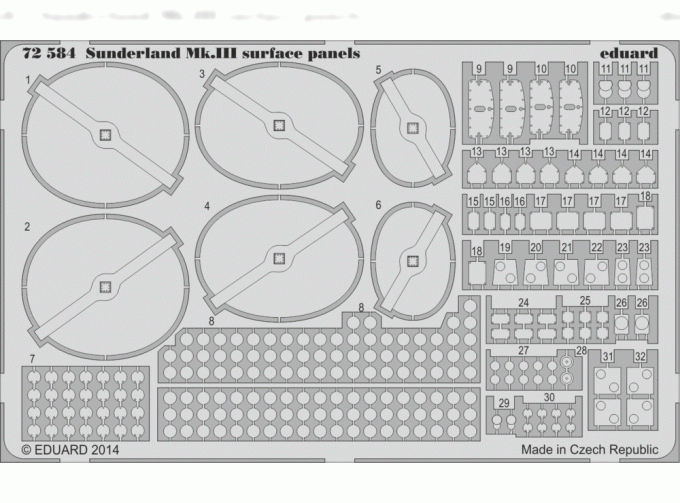 Фототравление для Sunderland Mk.III surface panels