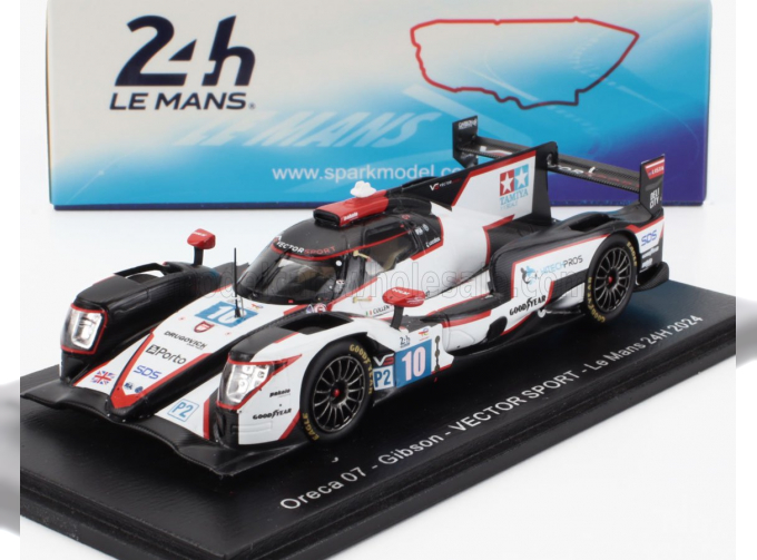 ORECA 07 Gibson Gk428 4.2l V8 Team Vector Sport №10 24h Le Mans (2024) Ryan Cullen - Patrick Pilet - Stephane Richelmi, White Black