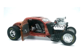 Blown Altered Coupe (1934), rusted steel red