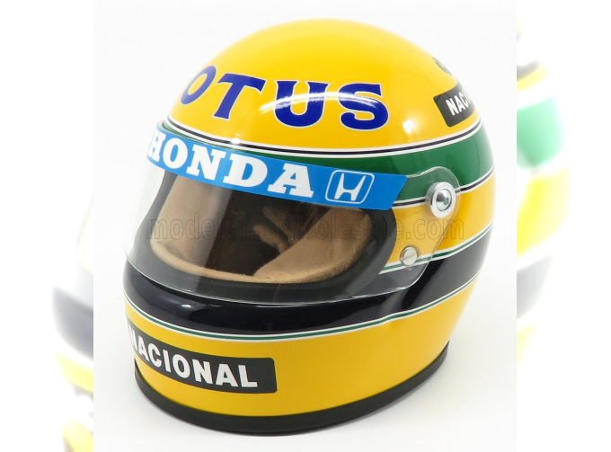 BELL HELMET F1 Casco Helmet Team Lotus Honda (1987) Ayrton Senna, Yellow Green