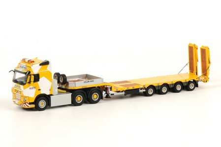 VOLVO FH3 Globetrotter Low Loader Semi (4 axle) Keller Hess, Premium Line 1:50, желтый