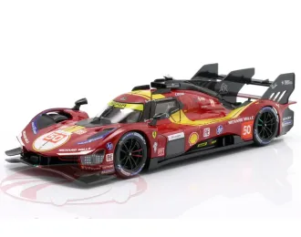 FERRARI 499P 3.0L Turbo V6 #50 Fuoco/Nielsen/Molina 24h Le Mans (2025), red/yellow
