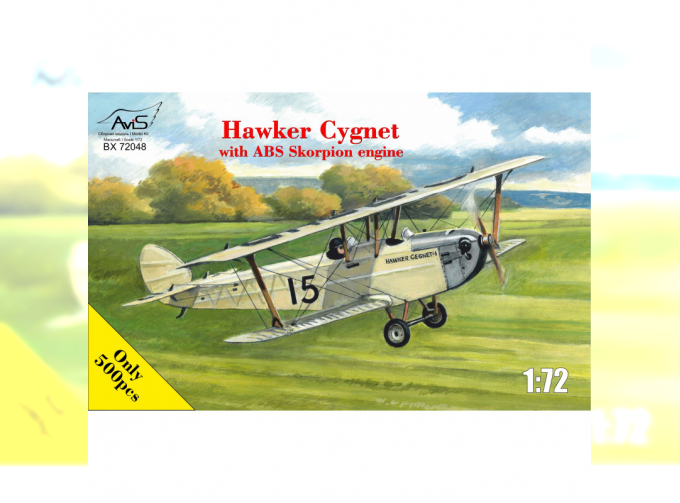 Сборная модель Биплан Hawker Cygnet с двигателем ABS Scorpion 