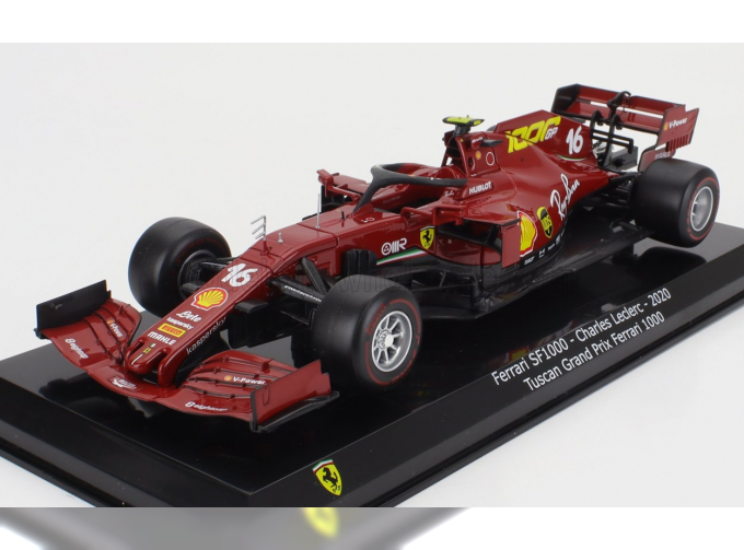 FERRARI F1 Sf1000 Team Scuderia Ferrari №16 8th Toscana Gp Mugello 1000th Gp Ferrari F1 (2020) Charles Leclerc - Con Vetrina - With Showcase, Mugello Red