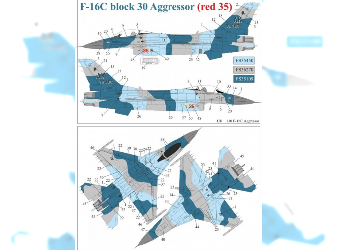 Декаль для F-16C Aggressor RED 35