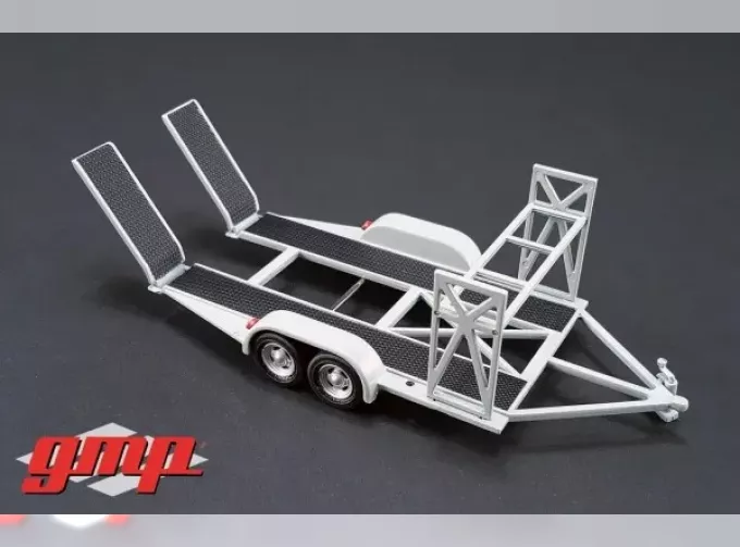 Tandem Trailer with Tire Rack, gray