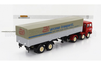 FIAT 691 T Truck Telonato Arcese Transports (1970), Grey Red