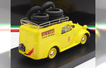 FIAT 500b Van Pubblicitario Pirelli Bologna Assistenza Mille Miglia (1950), yellow