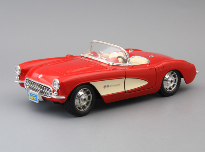 CHEVROLET Corvette (1957), red / beige