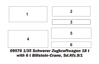 Сборная модель Тяжелый тягач Schwerer Zugkraftwagen 18to Sd. Kfz. 9/1 с 6-тонным краном Bilstein