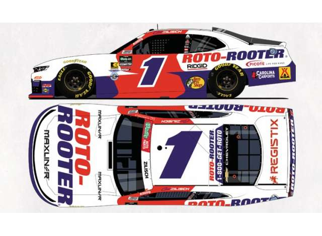 CHEVROLET #88 Connor Zilisch *Roto-Rooter*, white/blue/red 2026