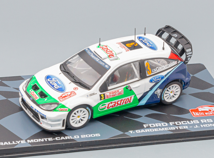 FORD Focus Rs Wrc N 3 Rally Montecarlo 2005 T.gardemeister - J.honkanen, White Green Blue