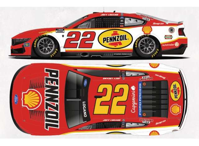 FORD Mustang #22 Joey Logano *Shell-Pennzoil Special*, red/white/orange 2026