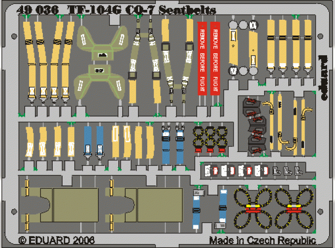 Фототравление F-104G GQ-7 ремни безопасности