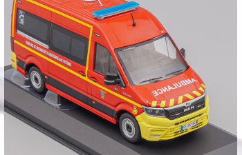 MAN Tge L2h2 Gifa Vsav Sdis 30 Gard Vehicule De Secours Et D'assistance Aux Victimes Sapeurs Pompiers (2020), red / yellow