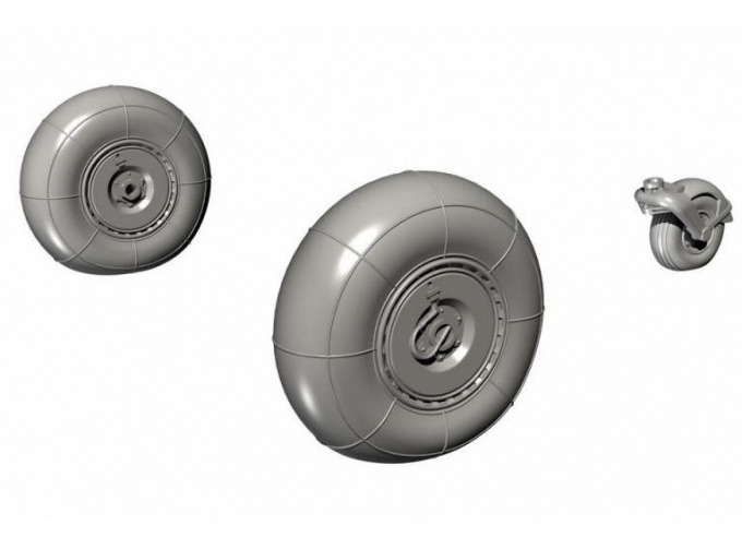 Junkers Ju-88A-4 and Later/C-6/G - Late Main and Tail Wheels 1/48 for Revell kits
