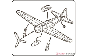 Сборная модель IJN Carrier-Based Aircrft Set 3 (Late2)