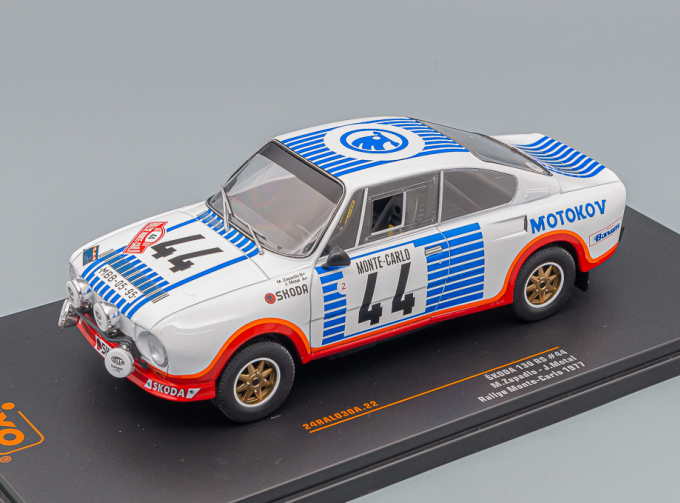 SKODA 130rs Team Skoda (night Version) №44 15th Rally Montecarlo (1977) Miroslav Zapadlo - Jiri Motal, White Blue Red