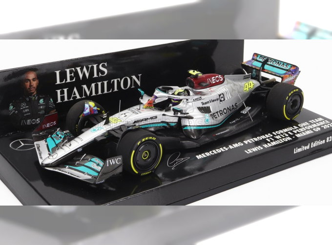 MERCEDES GP F1 W13e Team Mercedes-amg Petronas F1 N44 Miami Gp (2022) Lewis Hamilton, Silver Green