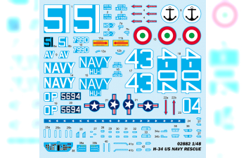 Сборная модель American H-34 Helicopter – Navy Rescue