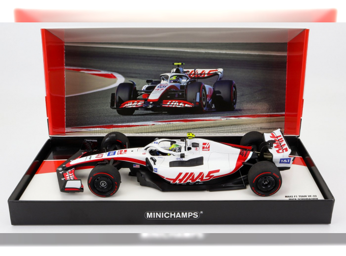 HAAS F1 Vf-22 Ferrari Team Haas N 47 11th Bahrain Gp 2022 Mick Schumacher, White Black Red