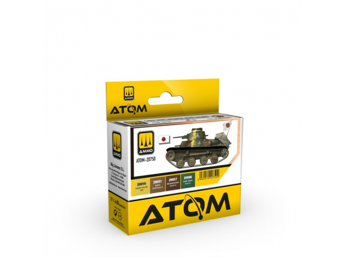Набор акриловых красок ATOM цвета Японской армии времен Второй мировой / WWII Japanese Army Colors Set